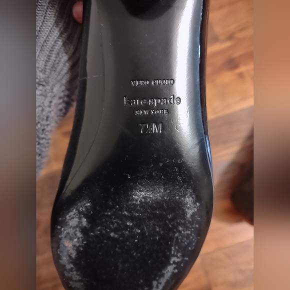 KATE SPADE Vero Cuoio round pointy toe elegant dress shoes shiny black size 7.5 - Picture 9 of 13